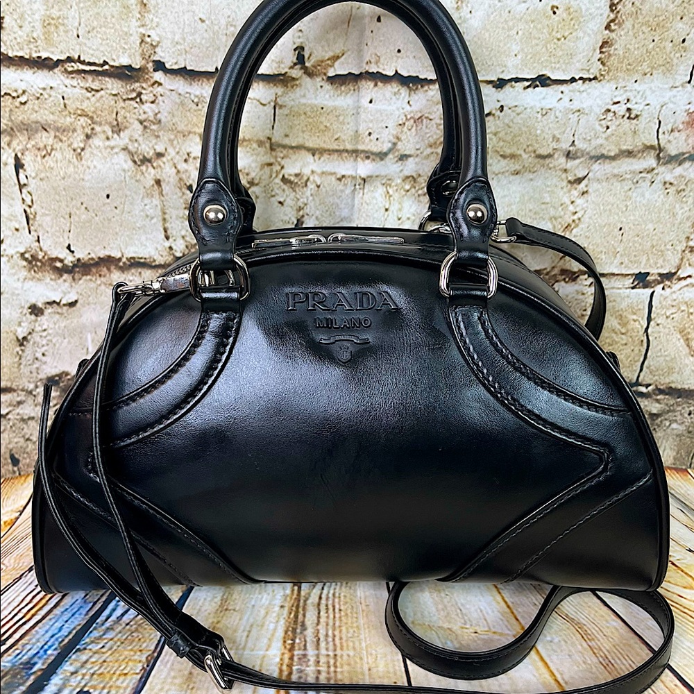 Prada Black Leather Satchel - Picture 3 of 16